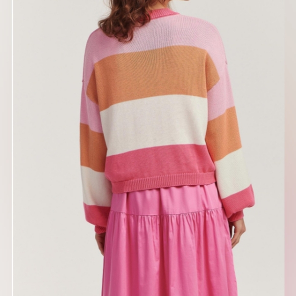 Charlie Holiday Oversized Sunset Strip Penny Knit Sweater Size 6 - Picture 8 of 8